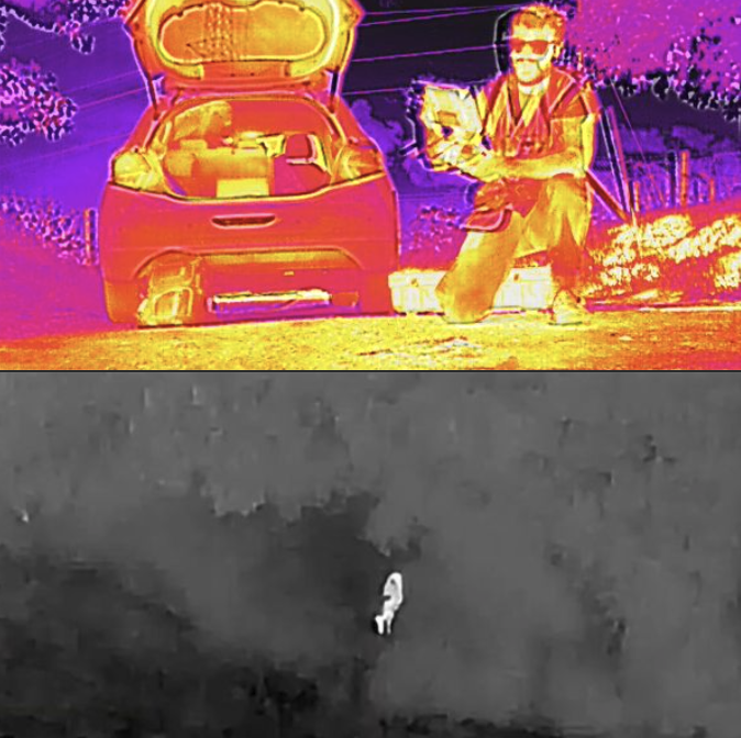 Ricerca animale smarrito con drone termico